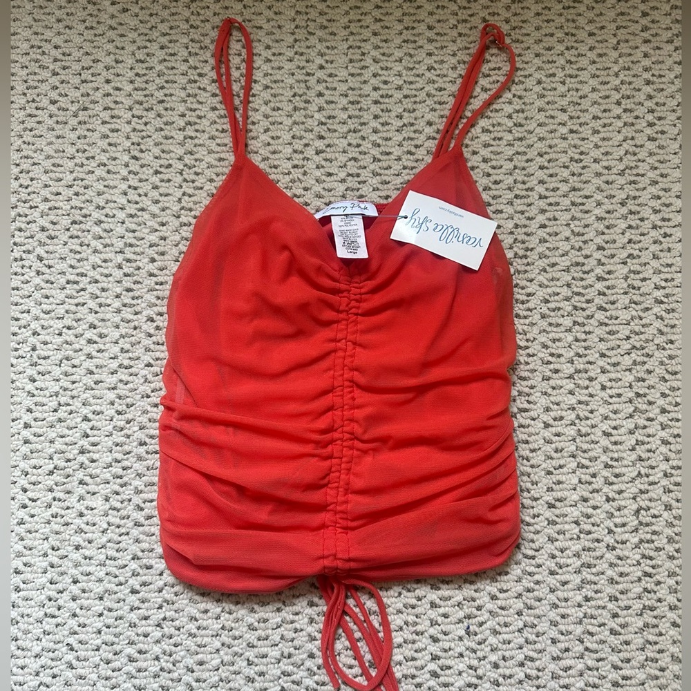 Red Ruched Women's Top